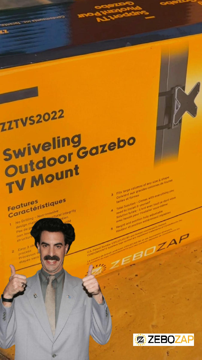 Swiveling Outdoor Gazebo TV Mount ZeboZap