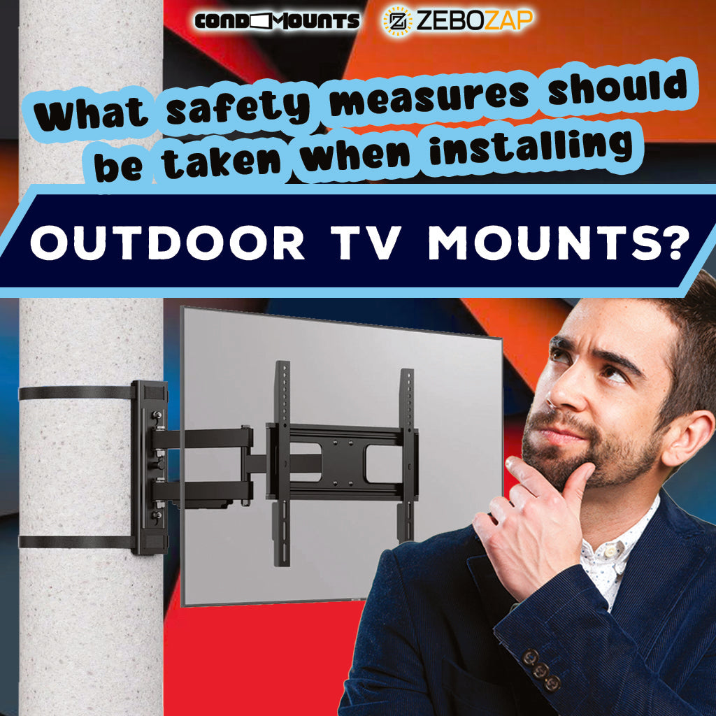 What safety measures should be taken when installing outdoor TV mounts