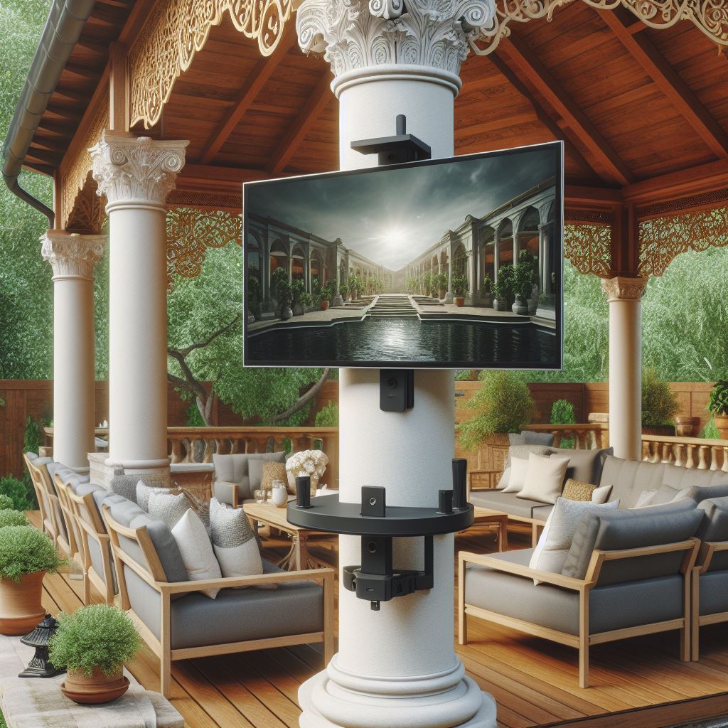 Why mount a tv outdoors on a pillar?