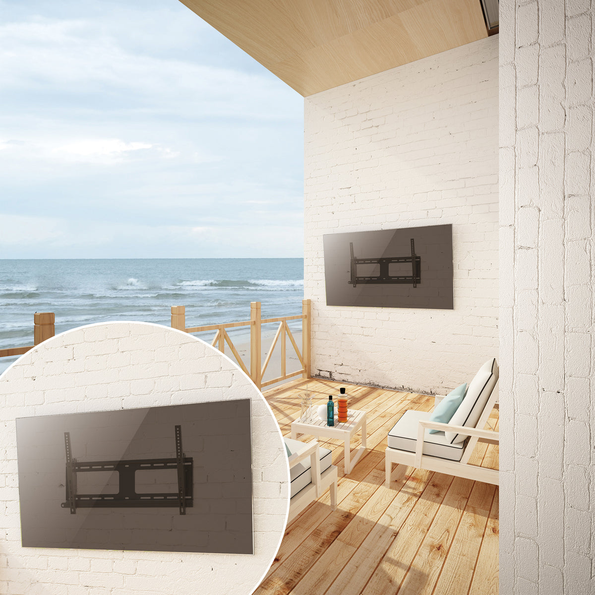Weatherproof Outdoor TV Wall Mount | Lockable & Tilting - Low Profile – ZeboZap