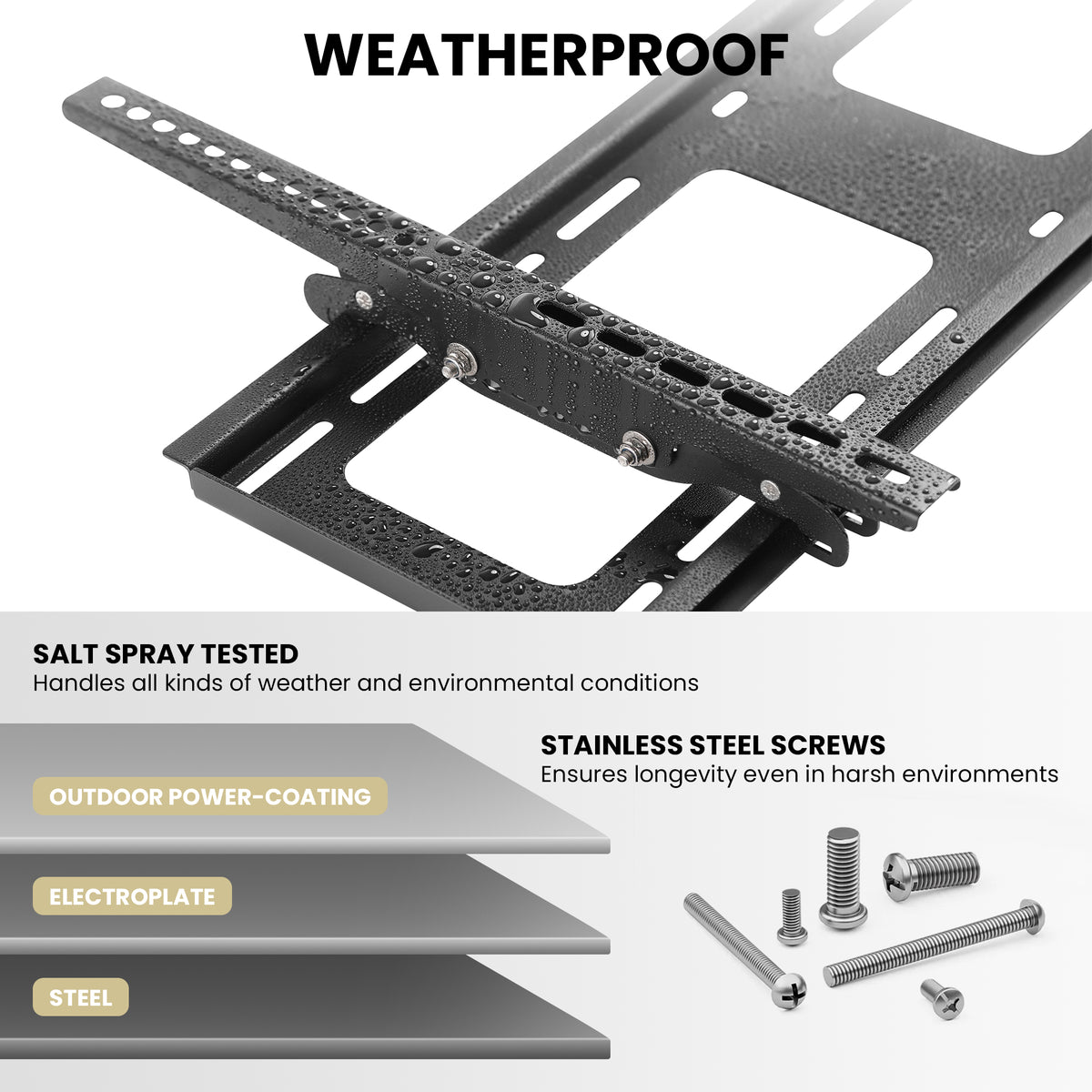Weatherproof Outdoor TV Wall Mount | Lockable & Tilting - Low Profile ...