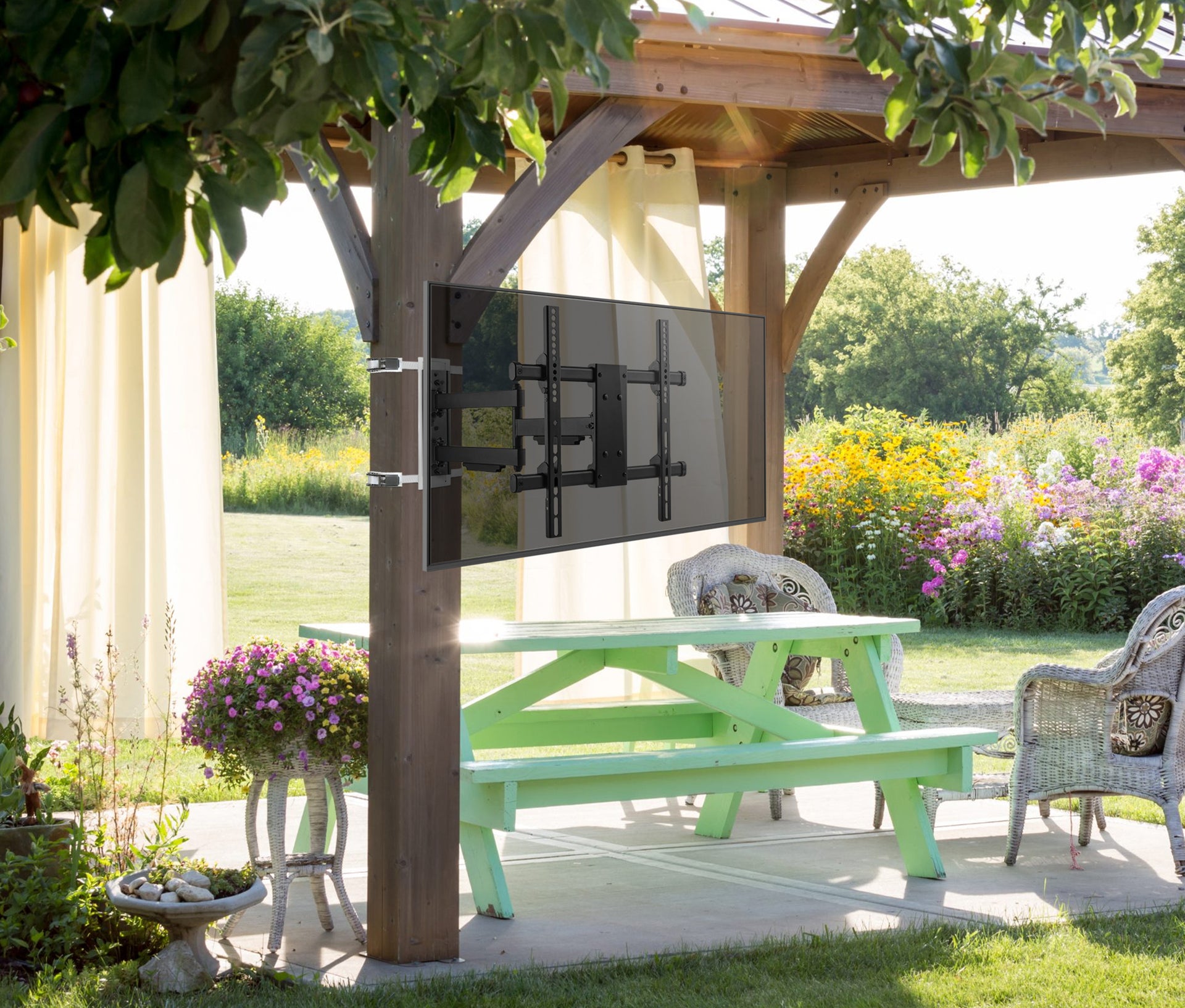 ZeboZap No Drill Outdoor TV Mount Gazebo TV Mount Weatherproof